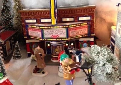 Movie theater Christmas village figurine
